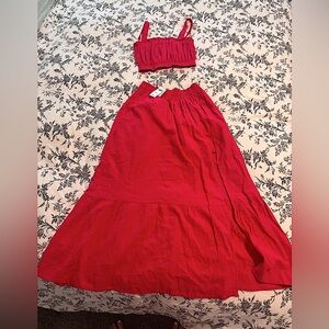 Abercrombie linen matching maxi skirt set